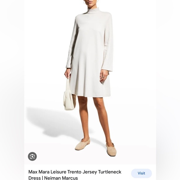MAXMARA LEISURE Label-cut Trento Jersey Turtleneck Long Sleeve Dress.Size: S New - Picture 2 of 16